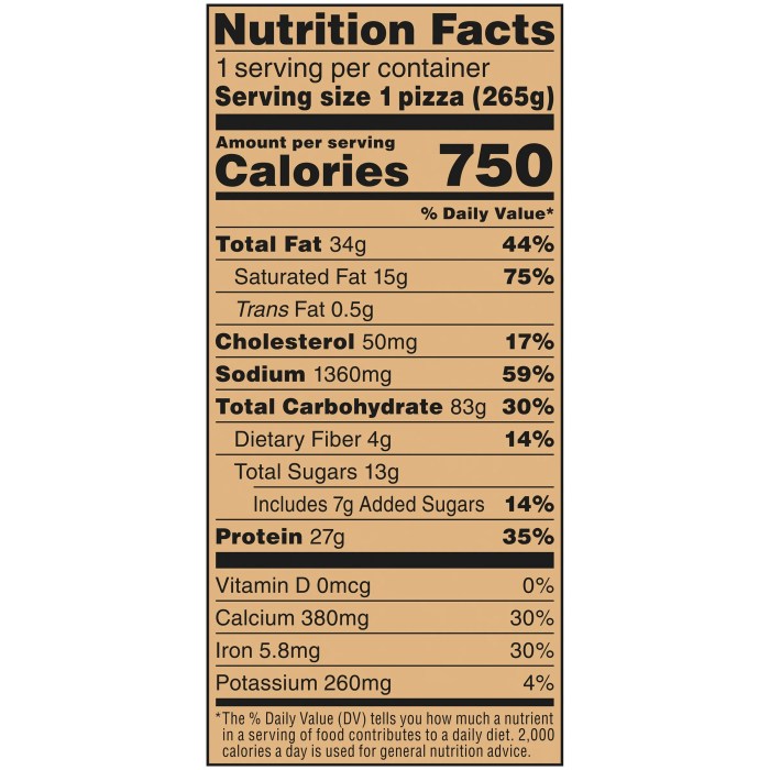 Digoirno regular pizza nutrition facts