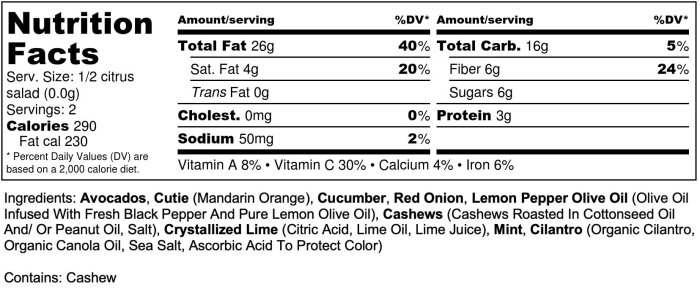 M&m nutrition facts