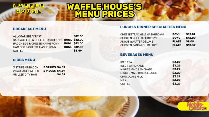 Waffle menu house wafflehouse restaurant breakfast dinner waffles bacon burger most angus menus current bed article saved