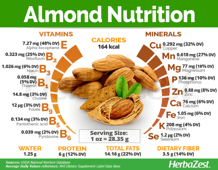 Nutrition almonds almond facts vitamins rich minerals have