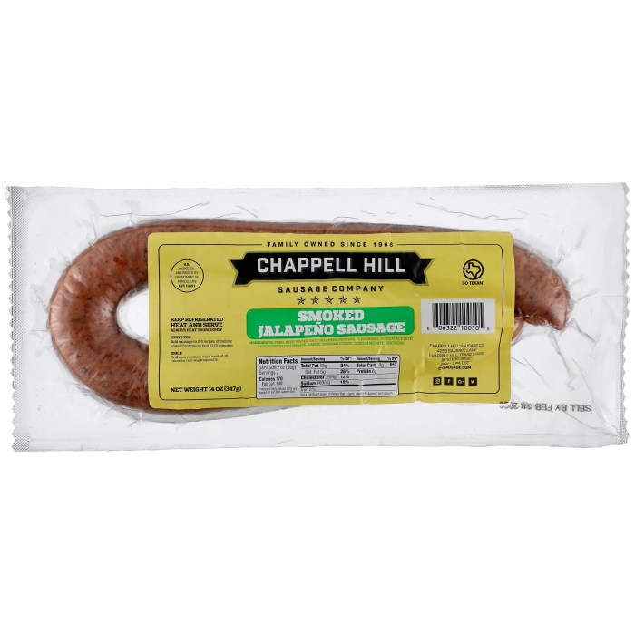 Chappell hill sausage nutrition facts