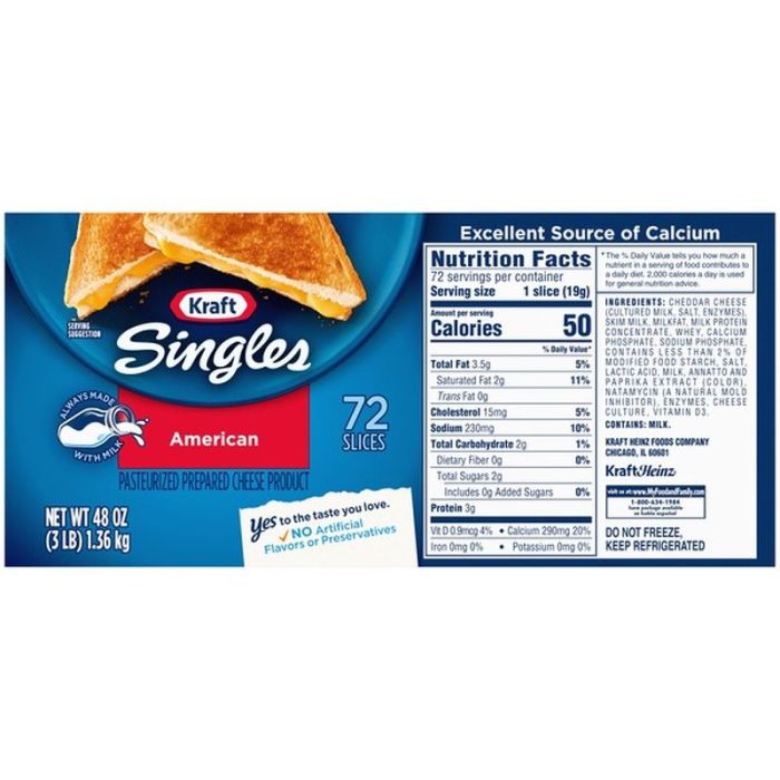 Cheese slice nutrition facts